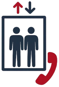 Elevator emergency phone communication system icon